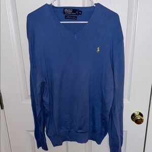 Polo by Ralph Lauren Men's Blue V-Neck Sweater